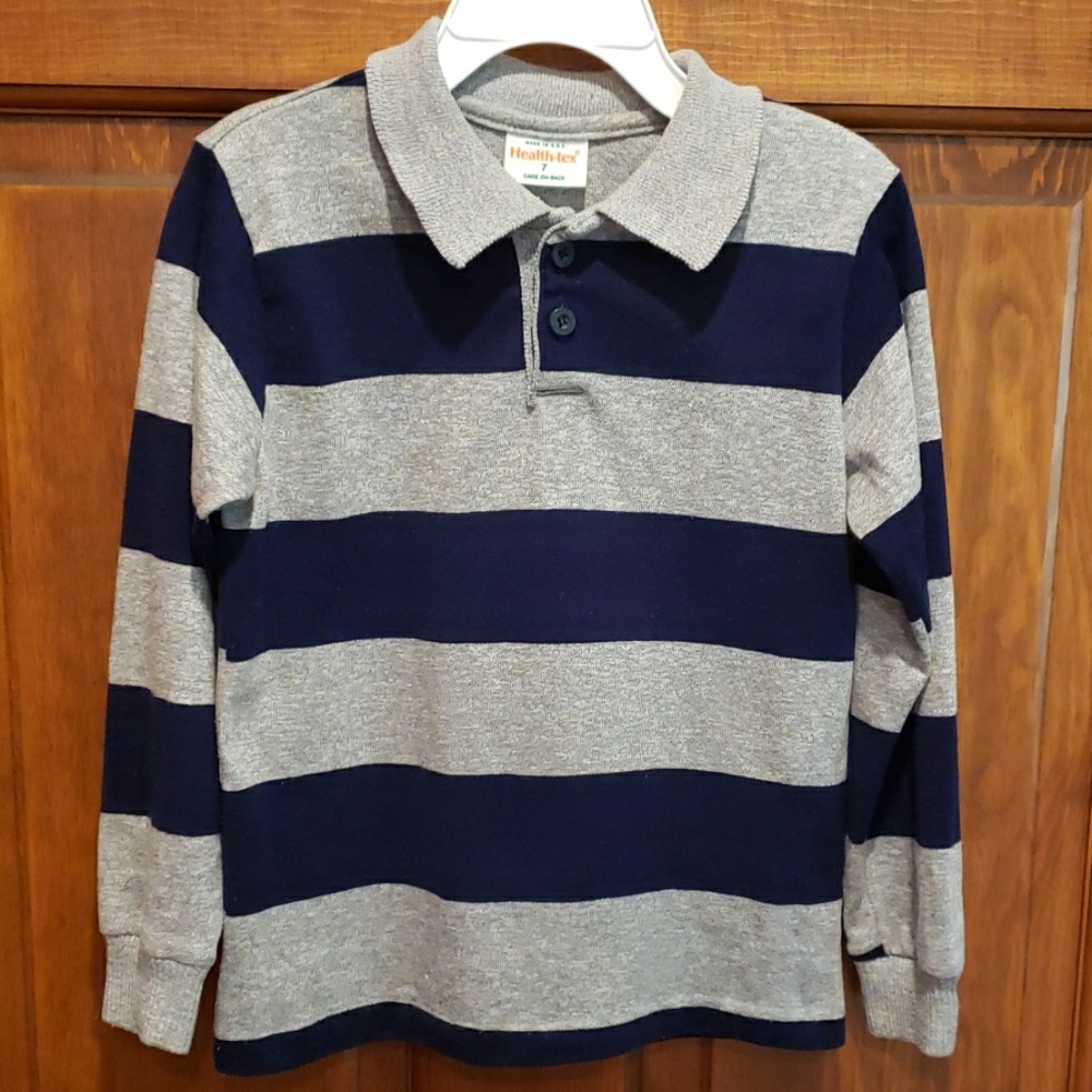Boys Health-tex Long Sleeve Polo Shirt
